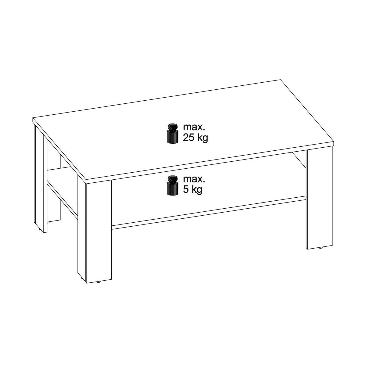 COUCHTISCH ANIMO Sonoma Eiche/weiß - Weiß/Sonoma Eiche, Holzwerkstoff (60/100/44cm) - CARO-Möbel