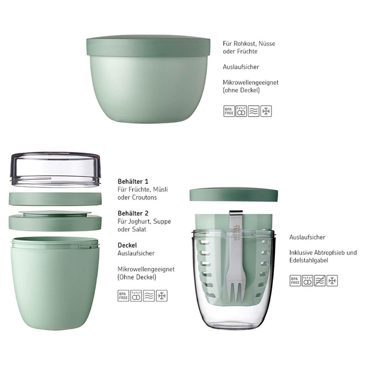 LUNCHPOT, FRUITPOT UND SNACKPOT Ellipse Vivid Blue 3-tlg. - Blau, Kunststoff (2/2/2cm) - Mepal