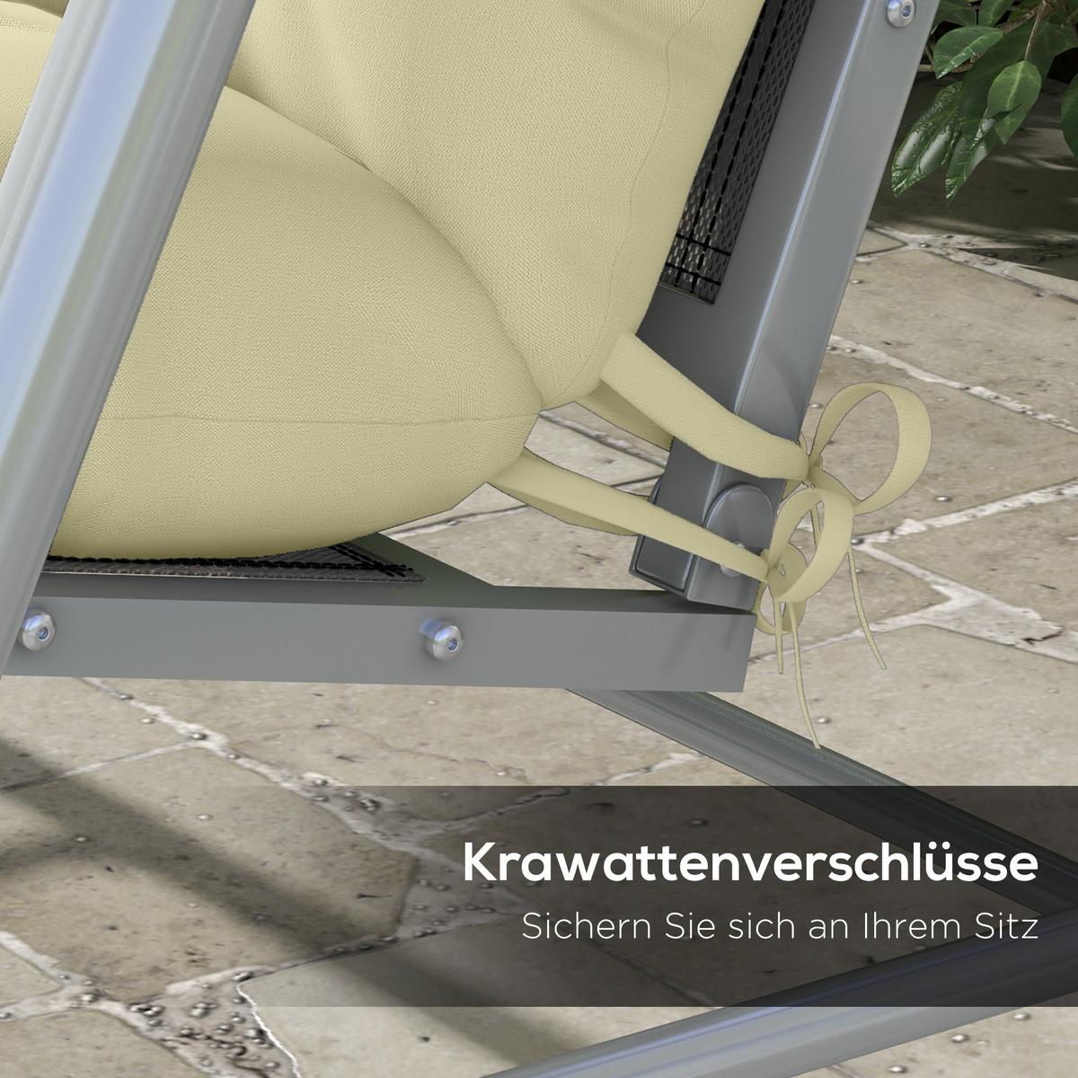 SITZKISSEN 4er Set Polyester PP-Baumwolle Cremeweiß - Creme, Textil (50/12/150cm) - Outsunny