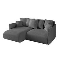 ECKSOFA Ottomane links ONESK-L 216x177x72 Grau Bouclé - Platinfarben/Grau, Holzwerkstoff/Kunststoff (216/177cm) - ALTDECOR