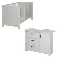 BABYZIMMER-SET Mila 2-teilig - Grau, Holzwerkstoff (126/98.5/142cm) - Roba