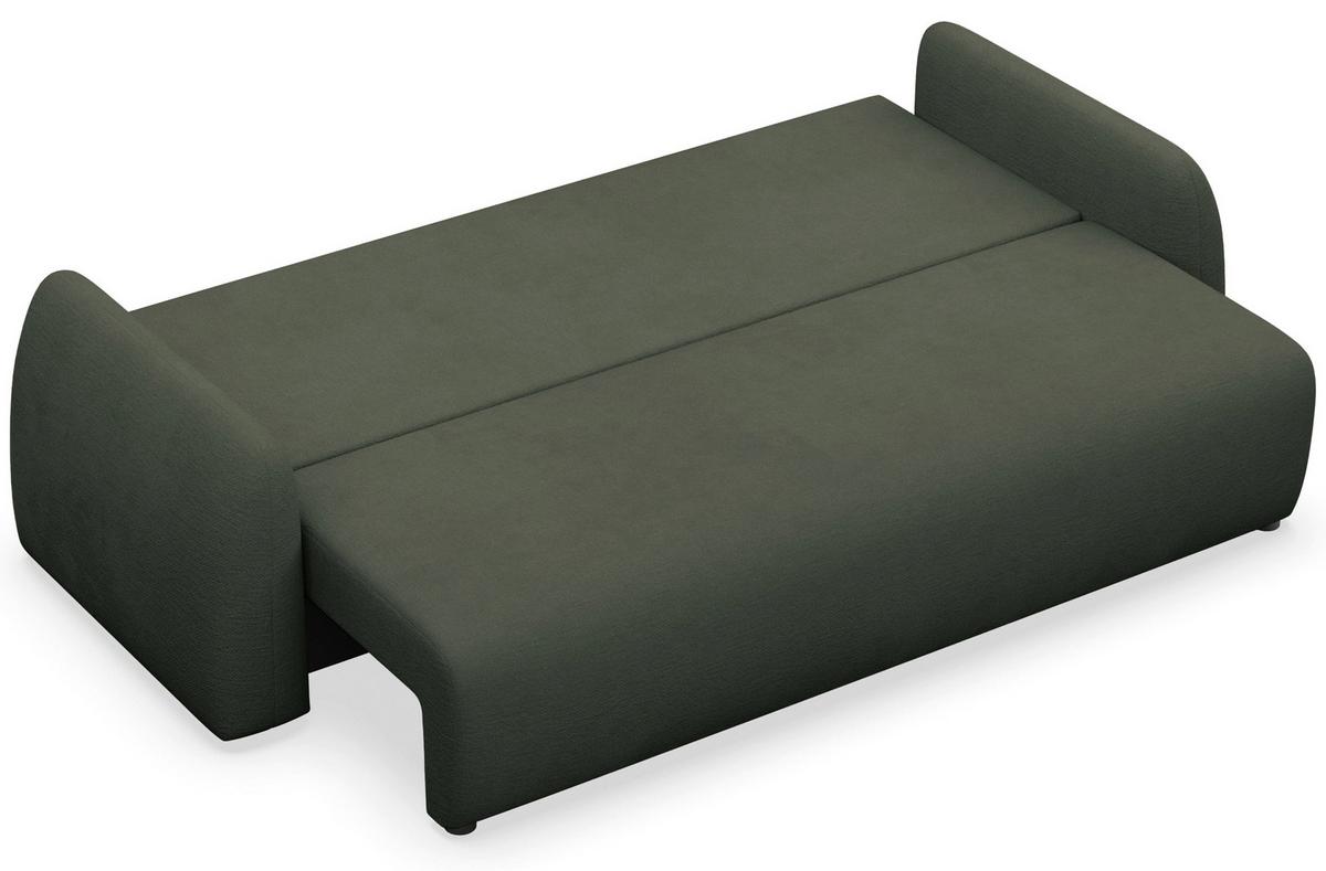 3-SITZER SOFA Nubelle dunkelgrün Chenille-Bezug, wasserabweisend - Dunkelgrün/Schwarz, Kunststoff/Textil (244/85/93cm) - Selsey