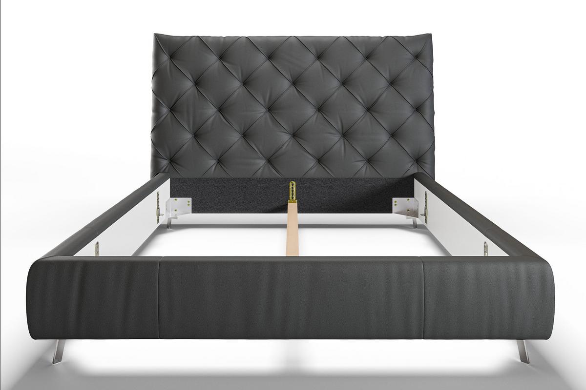 POLSTERBETT ANNY Schwarz Leder - Schwarz, Leder (200/200cm) - KAWOLA