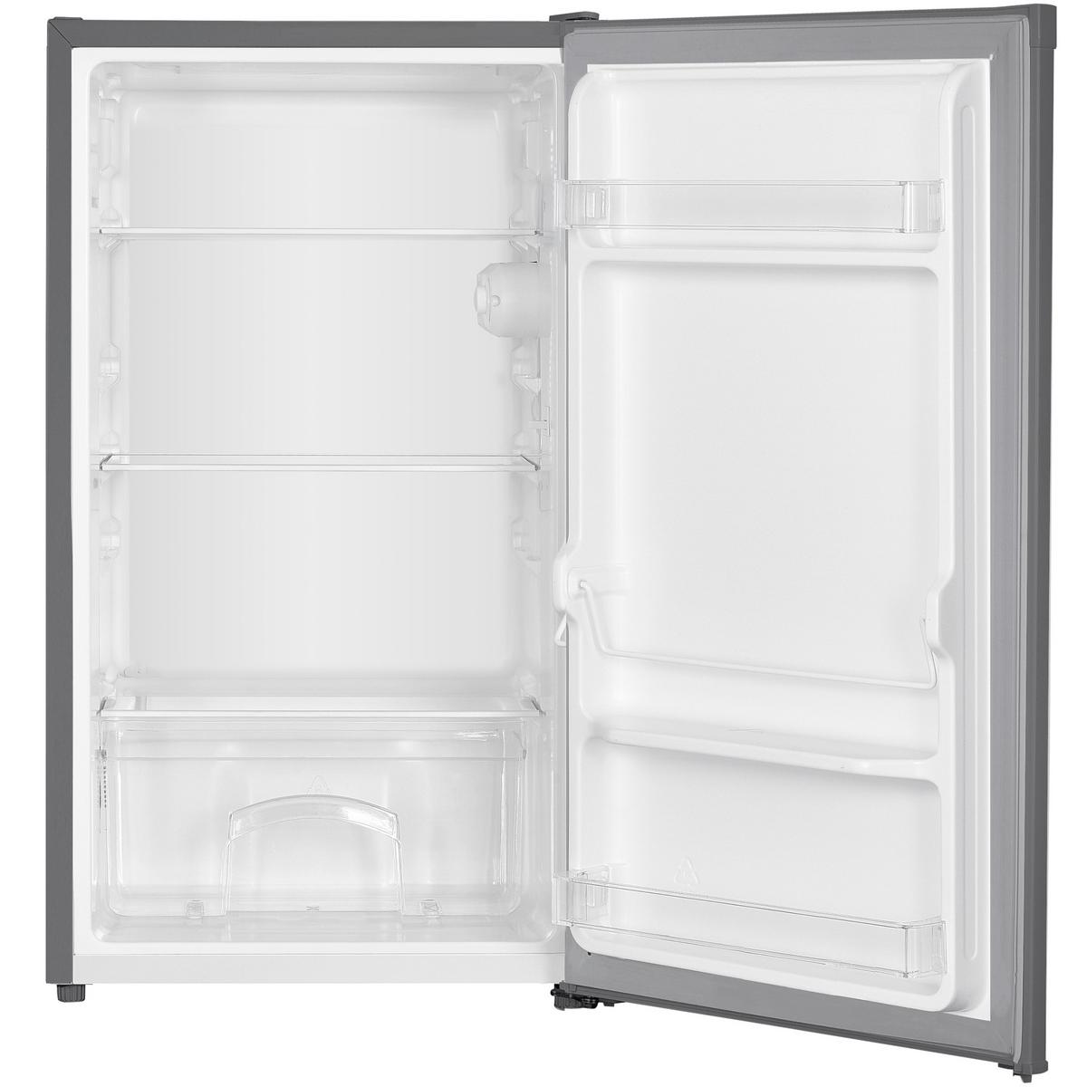 KÜHLSCHRANK CS0881-S ohne Gefrierfach klein - 90L Nutzinhalt, freistehend, kompakt, silber - Silberfarben, Glas/Kunststoff (47.5/85/44.5cm) - homeX