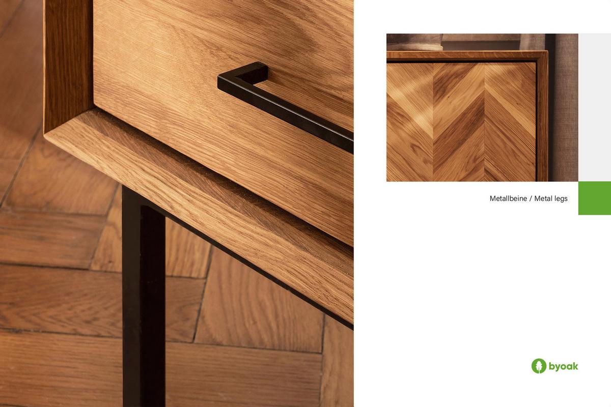 KOMMODE LEON Wildeiche - Wildeiche, Holz (97/80/45cm) - byoak