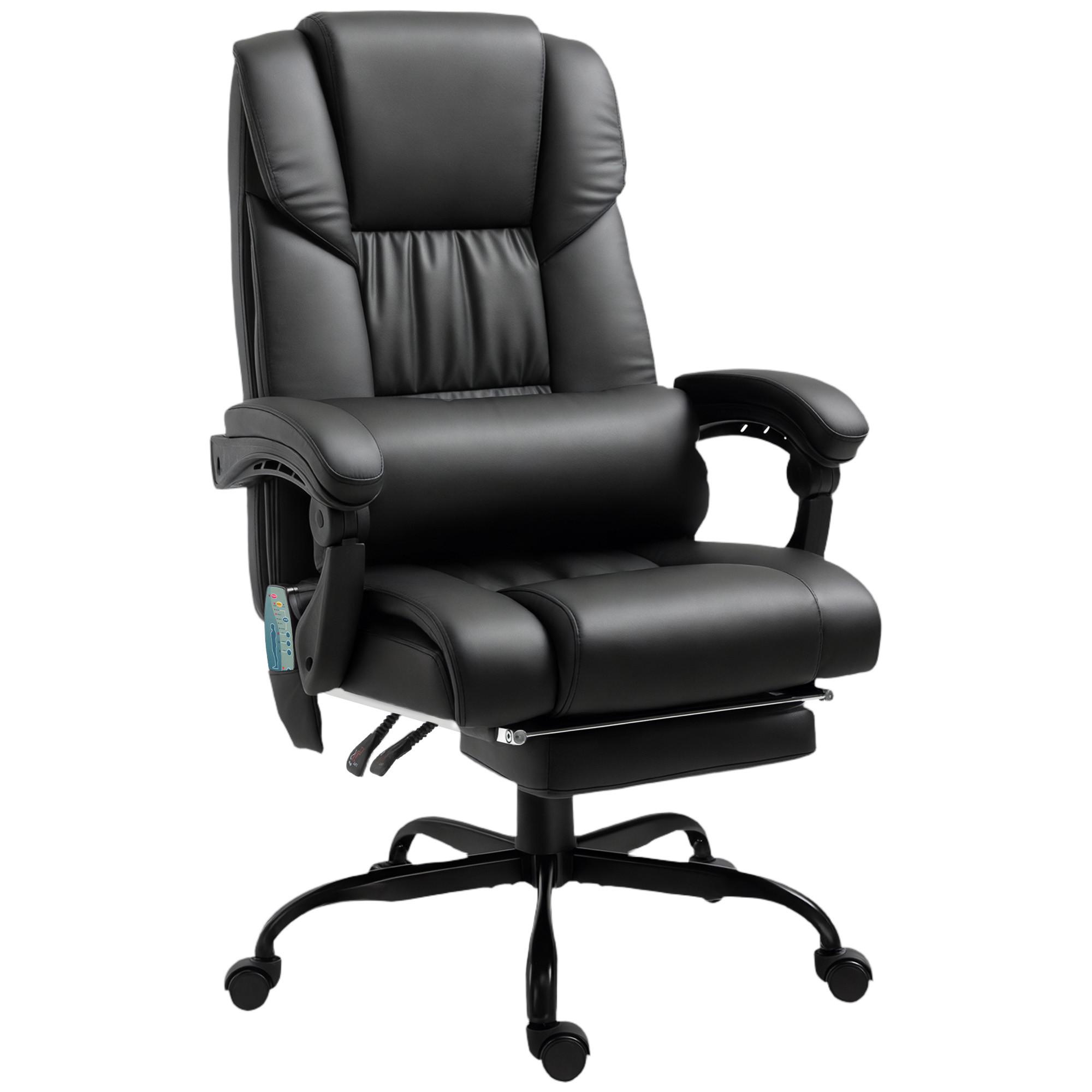 BÜROSTUHL Kunstleder Schwarz - Schwarz, Kunststoff/Metall (75/122/66cm) - Vinsetto