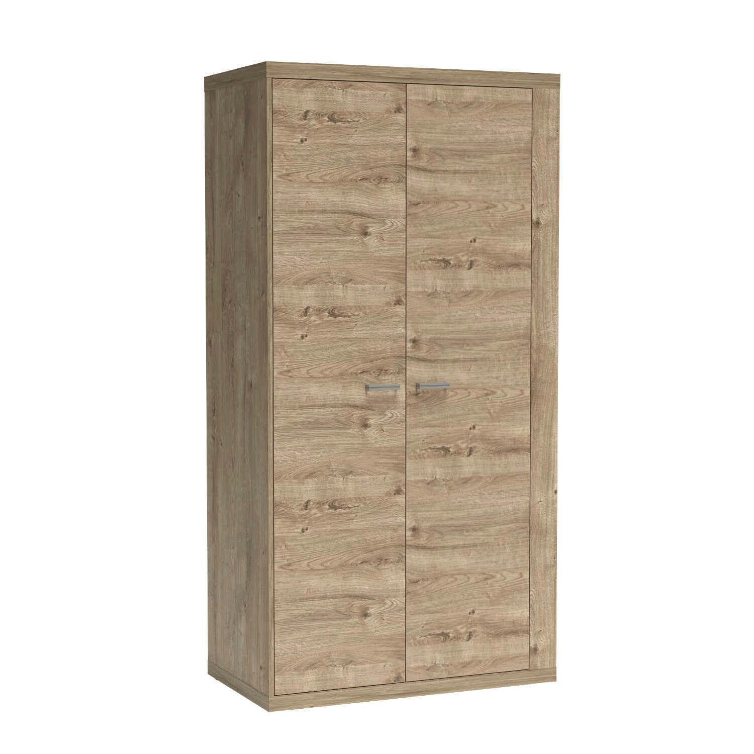 DREHTÜRENSCHRANK YASUO 102/200,5/57,5 cm 2-türig Eichefarben - Eichefarben, Holzwerkstoff (102/200.5/57.5cm) - MASSENO