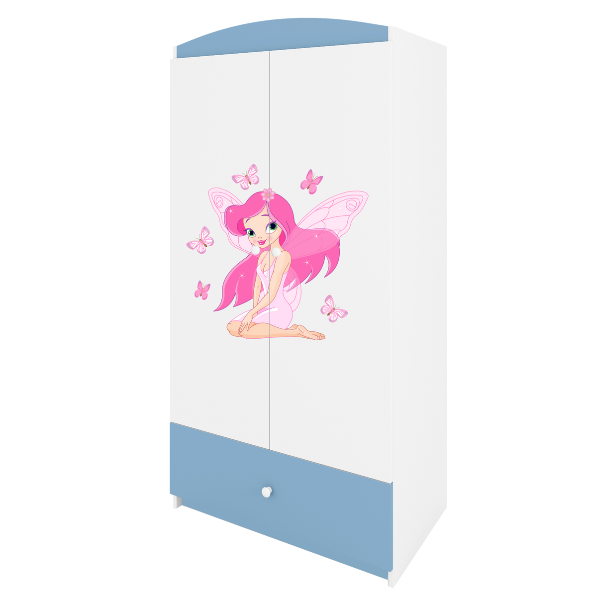 KINDERKLEIDERSCHRANK Elfe I - Blau, Holzwerkstoff (90/175/52cm) - RAUMHIRSCH FURNITURE