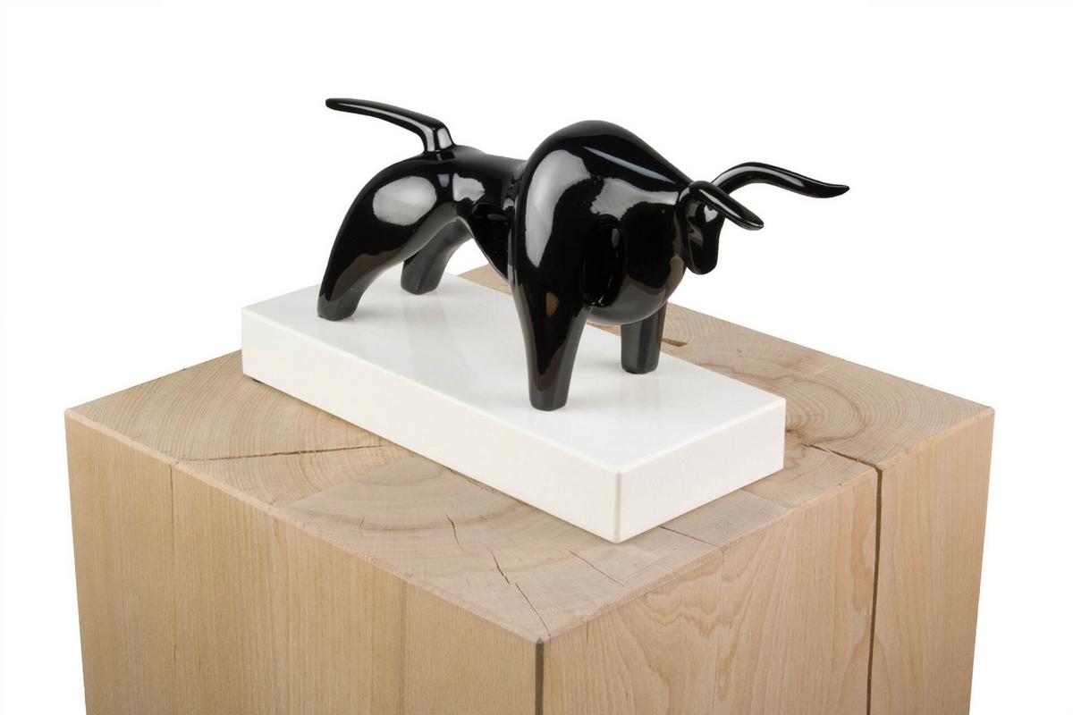 SKULPTUR Schwarz 28/16 cm - Schwarz, Stein (1.95/16/10cm) - KUNSTLOFT
