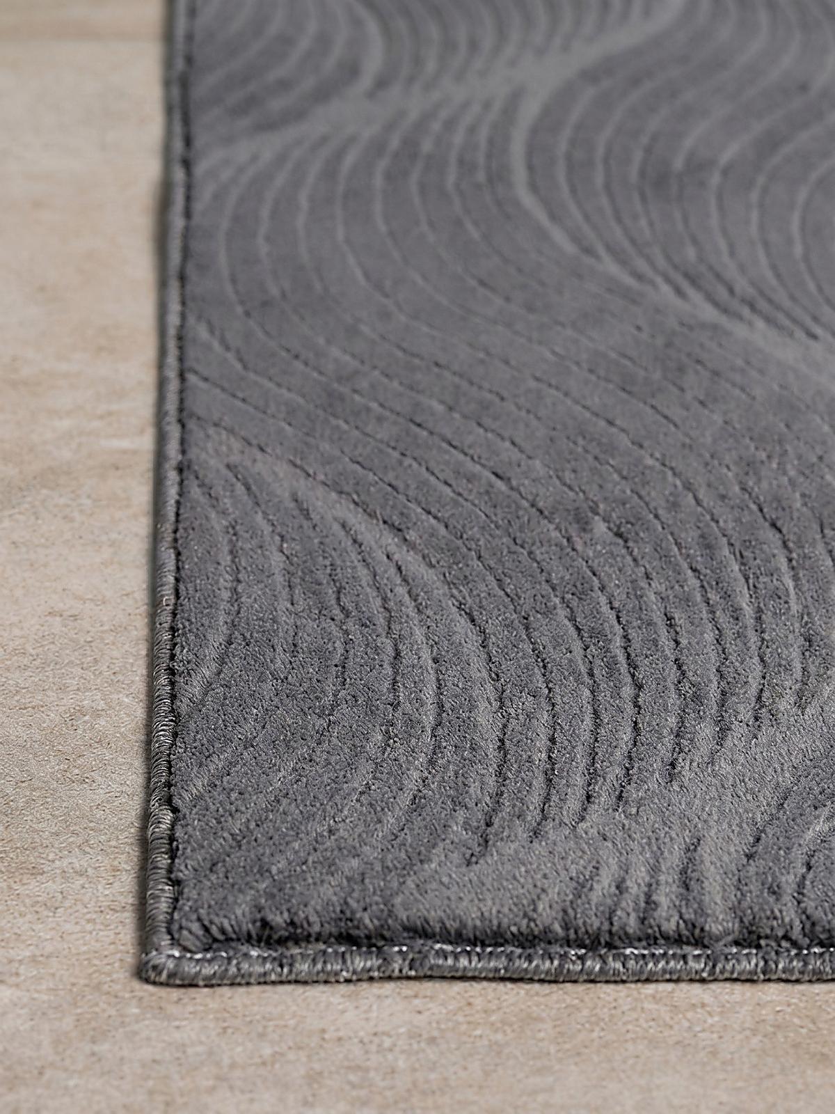 KURZFLORTEPPICH Antirutsch Geometrisch DALAR Polypropylen Anthrazit 200 x 280 cm - Anthrazit, Textil (200/280cm) - KADIMA DESIGN
