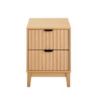 NACHTTISCH mit 2 Schubladen - bologne 40/40/52 cm - Eschefarben, Holzwerkstoff (40/52/48.5cm) - Calicosy