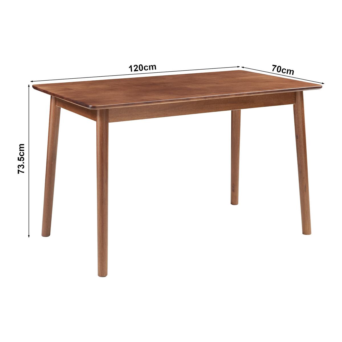 ESSTISCH Klijori - Walnussfarben, Holz (70/120/73.5cm) - [en.casa]