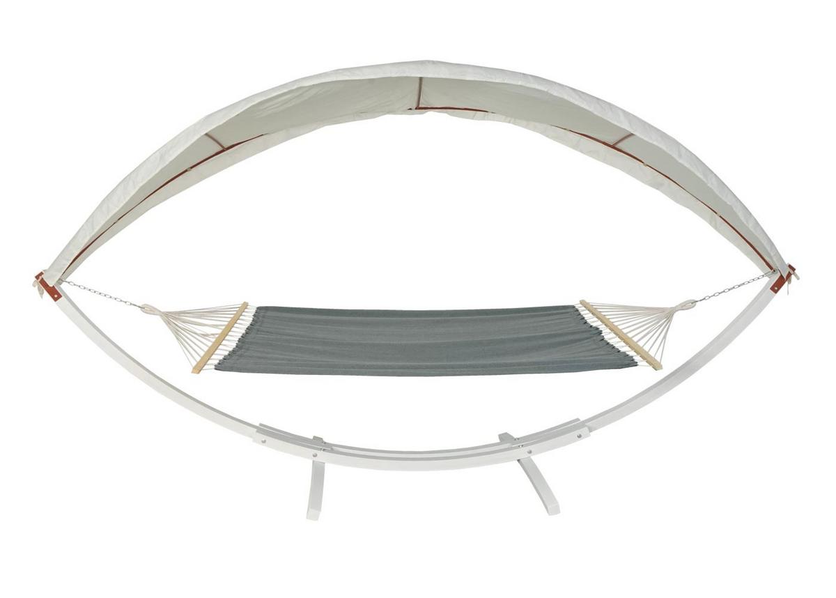 HÄNGEMATTE Weiß, Grau - Weiß/Grau, Holz (420/220/150cm) - MCW