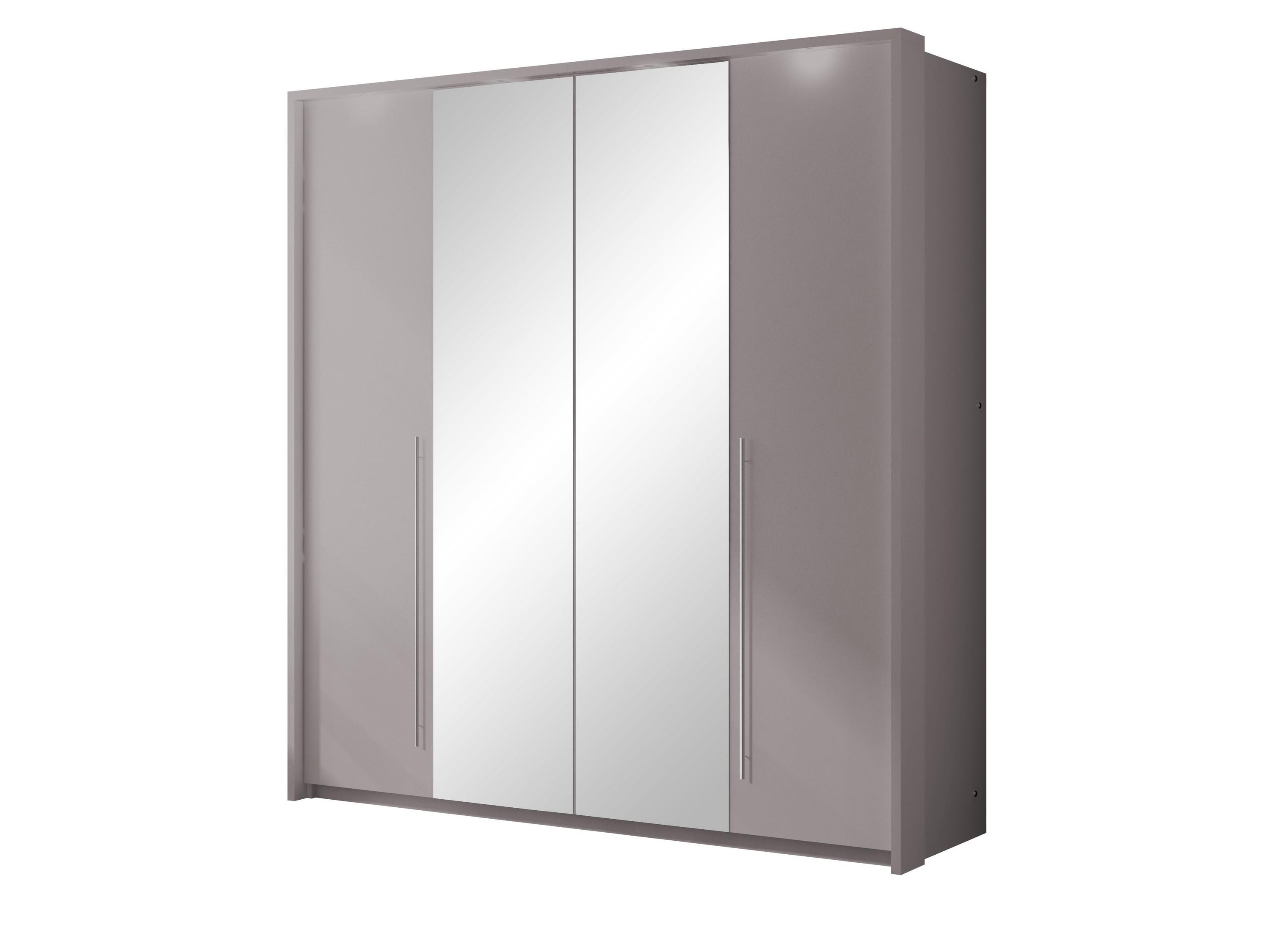 DREHTÜRENSCHRANK QUINN 209/219/65 cm 2-türig mit Spiegel Braun - Braun, Holzwerkstoff (209/219/65cm) - MASSENO