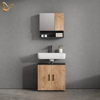 BADMÖBEL-SET Ronco Goldkraft Eiche/Anthrazit 2 Teile, Unterschrank 60 cm - Honigeiche/Anthrazit, Holzwerkstoff (60/59/30cm) - Livinity®