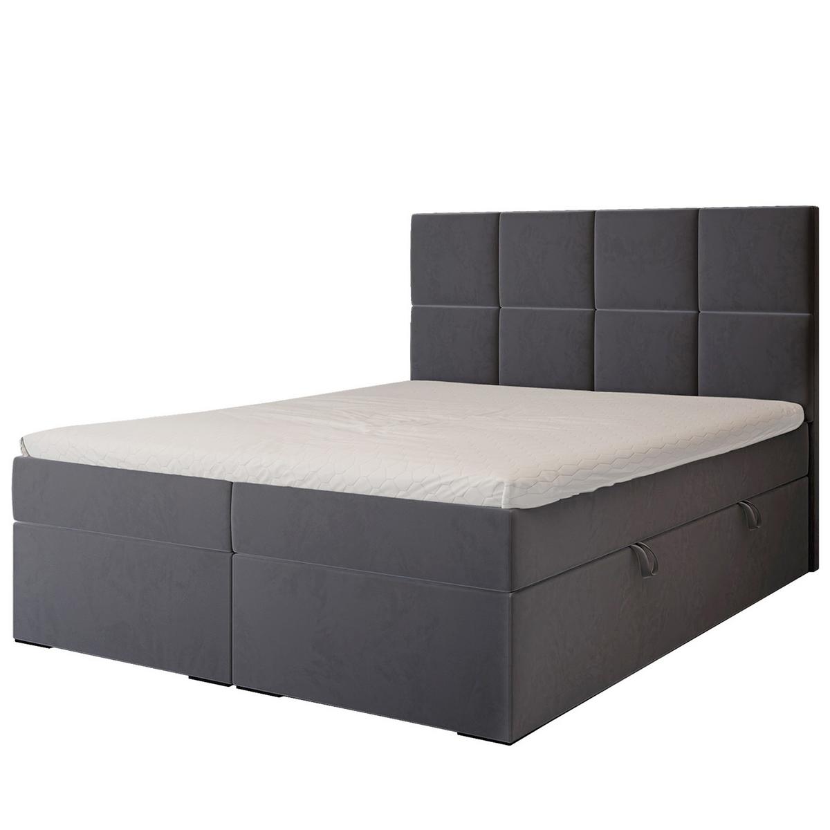 BOXBETT 120x200 cm mit Topper - Anthrazit, Textil (160/200cm) - Idohome
