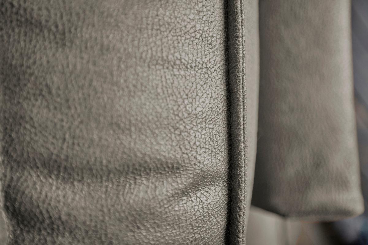 ECKSOFA VILNIUS Anthrazit Lederfaserstoff - Anthrazit/Schwarz, Leder/Metall (290/217cm) - KAWOLA
