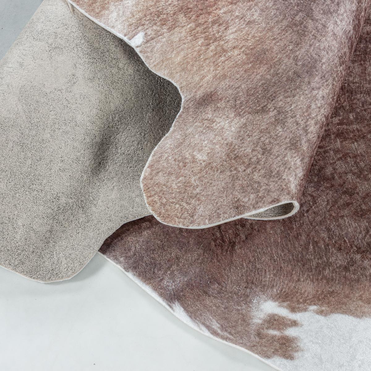 TEPPICH Flachgewebe GASTEIN in Braun, in Rindsleder-Optik, 150 x 200 cm - Braun, Textil (200/150cm) - KADIMA DESIGN