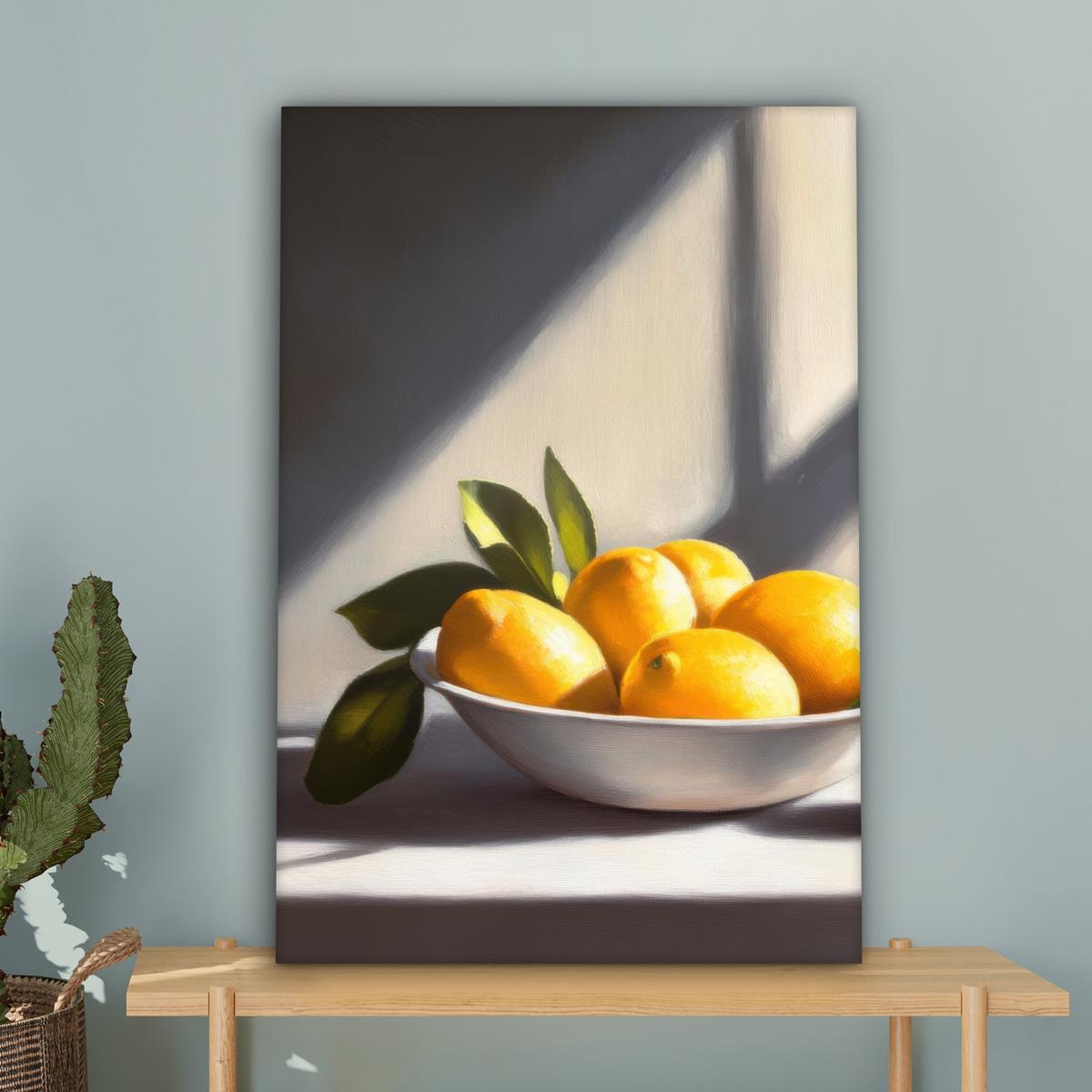 LEINWANDBILD Zitronen - Stilleben - Gelb Wanddeko 40x60 cm - Gelb, Textil (40/60cm) - MuchoWow