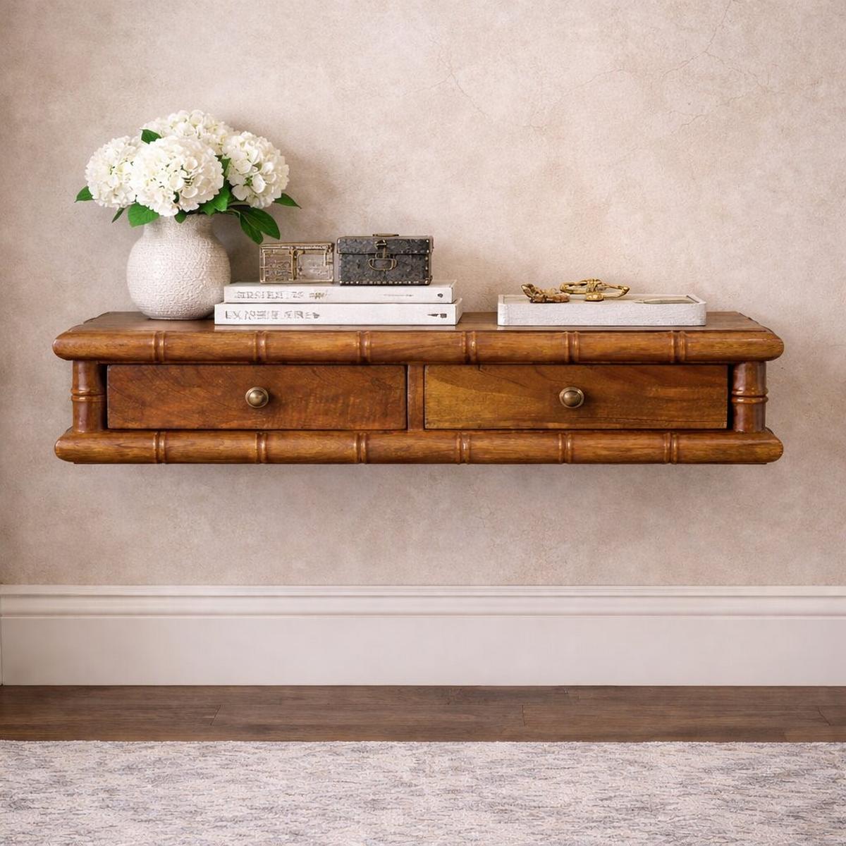 KONSOLE Mit Amber Oak Finish, 2 Schubladen - Braun, Holz (80/18/32cm) - Artisan Furniture