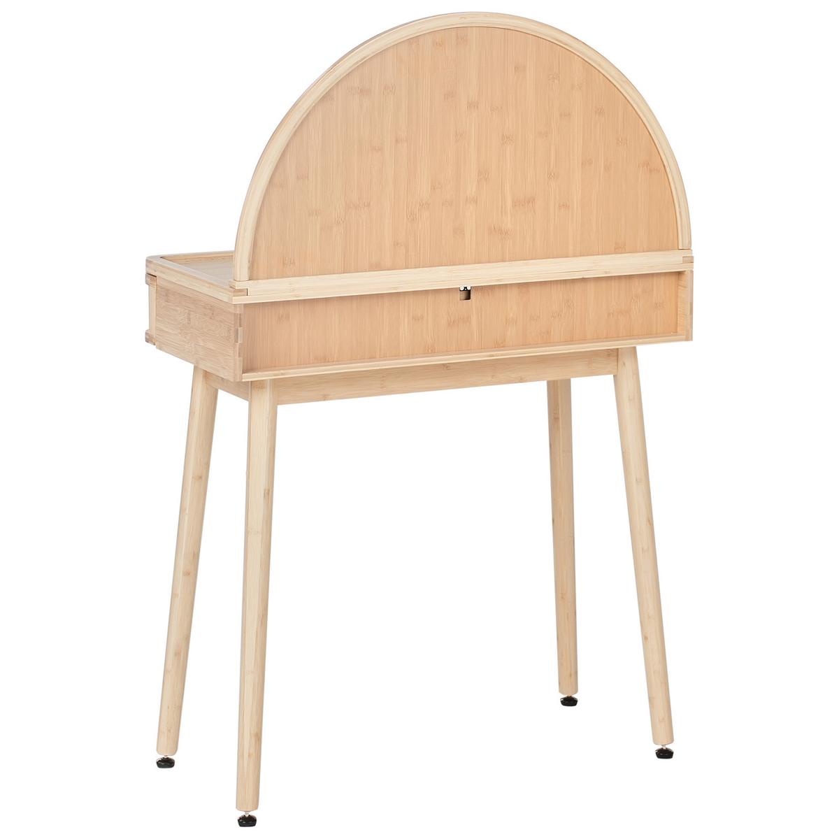 SCHMINKTISCH mit Spiegel Hellbraun Rancheria - Hellbraun, Holz (81/124/41cm) - Beliani
