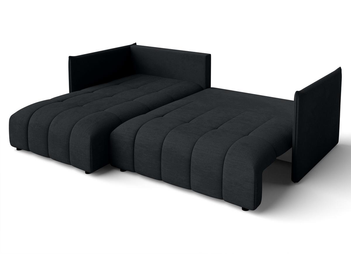 ECKSOFA L Form Gaziante Anthrazit 248/180/83 cm – mit Bettkasten - Schwarz, Kunststoff/Textil (248/180cm) - AX Living