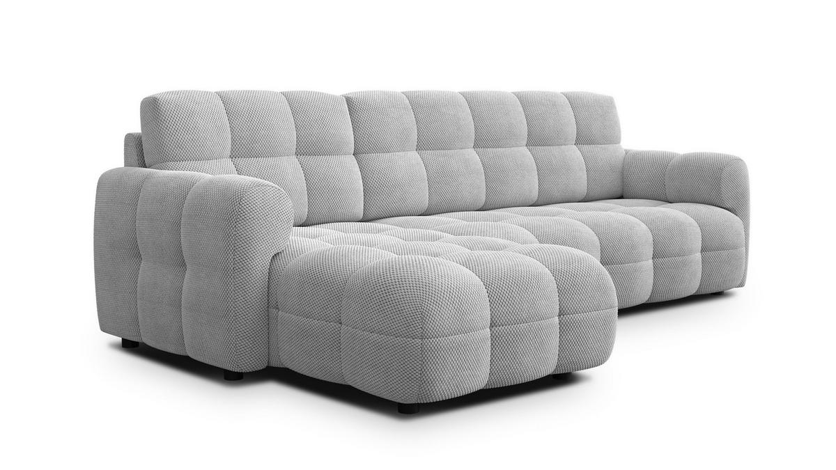 ECKSOFA MELLOW 4-Sitzer, hellgrau - Hellgrau/Schwarz, Holz/Textil (262/156cm) - Wozimo