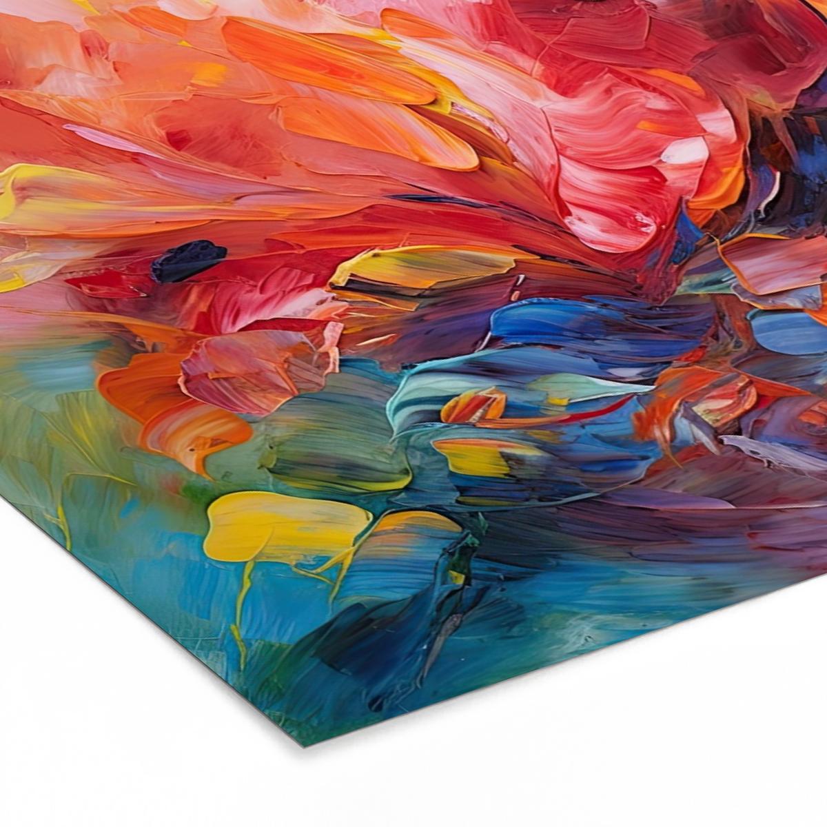 POSTER MIT RAHMEN Ölgemälde - Kunst - Abstrakt - Farbenfroh 120x80 cm - Altrosa, Papier (120/80cm) - MuchoWow