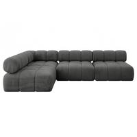 ECKSOFA modulares Sofa Samaro-L2 - 285x190x70 cm Dunkelgrau Velours - Dunkelgrau, Holzwerkstoff/Textil (285/190cm) - ALTDECOR