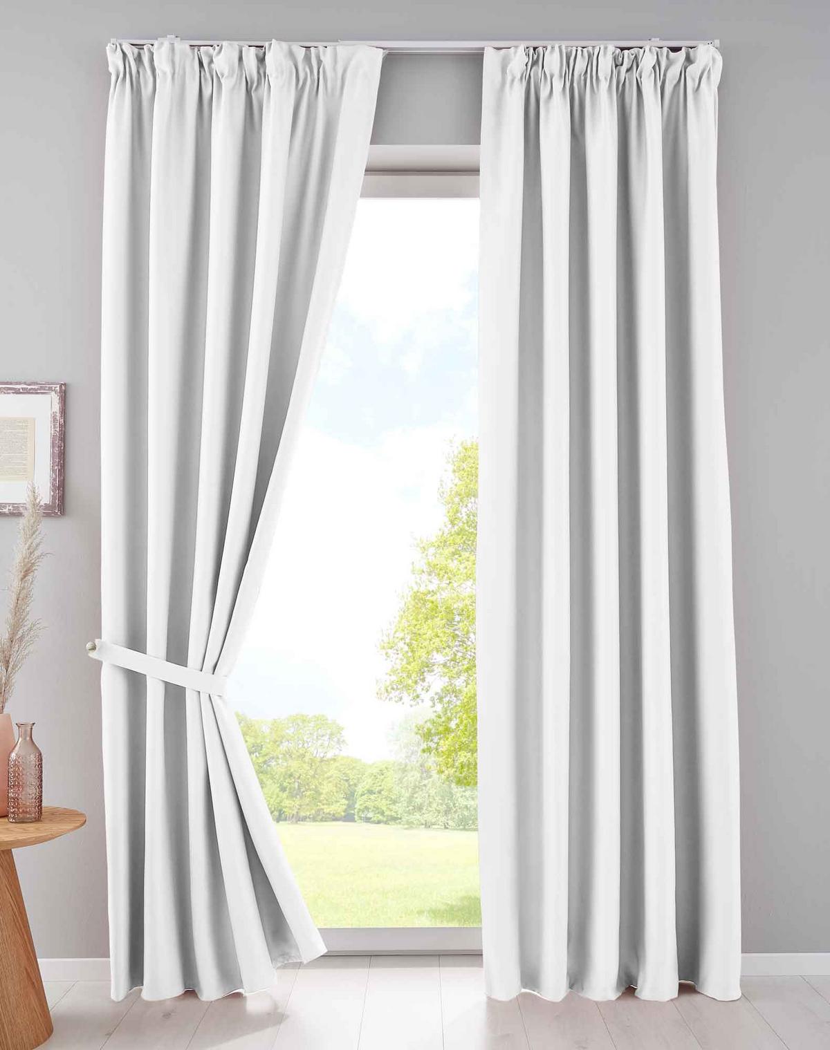 VORHANG 2ER SET NEWYORK HxB 225x140 cm Weiß - Weiß, Textil (140/225cm) - Gardinenbox