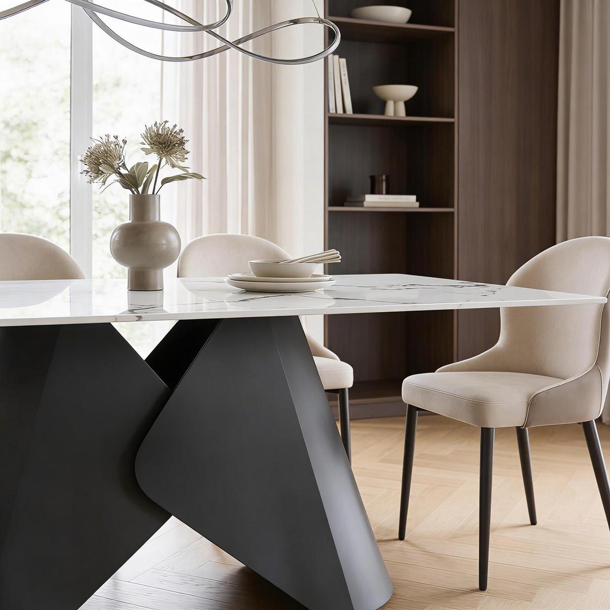 ESSTISCH LAZIO Marmor weiß - Weiß, Holzwerkstoff (90/180/75cm) - IDIMEX