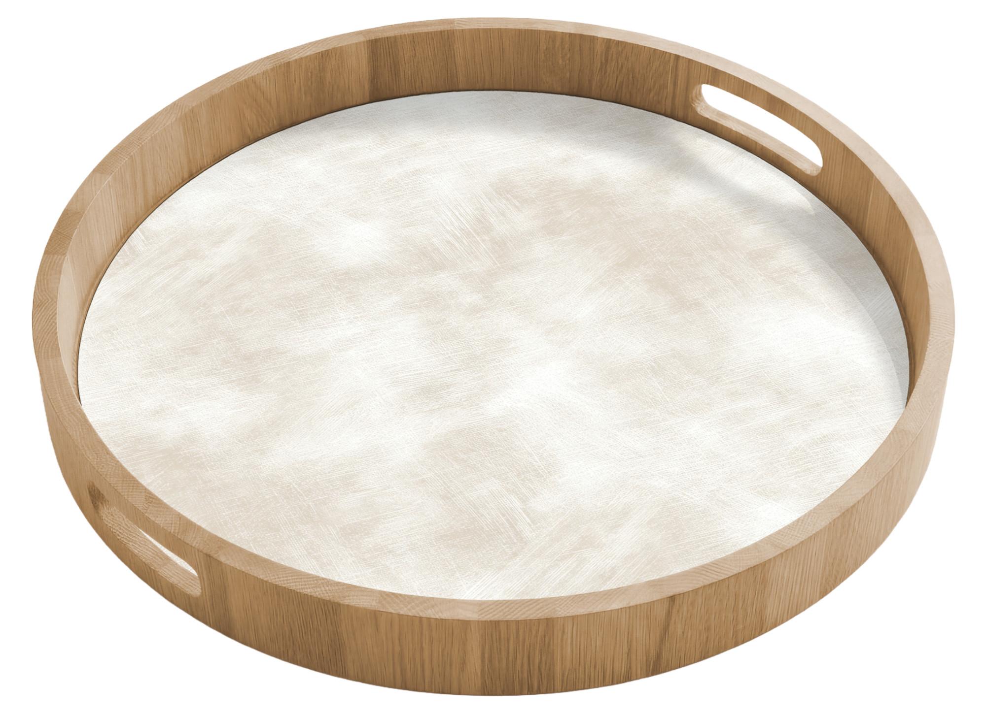 TABLETT Dezent - Textur - Beige 50x50 cm - Creme, Holz (50/5/5cm) - OnlyWow