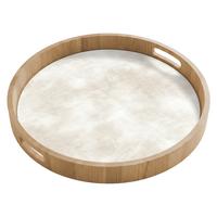TABLETT Dezent - Textur - Beige 50x50 cm - Creme, Holz (50/5/5cm) - OnlyWow