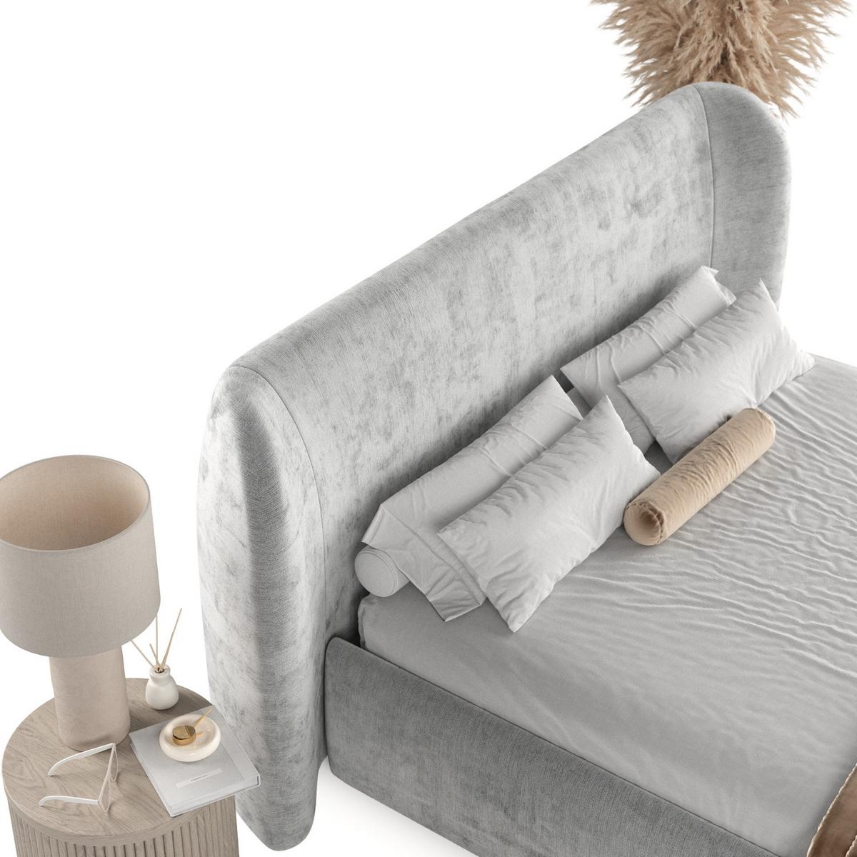 POLSTERBETT Bellano mit Stauraum 200/200 cm Hellgrau im Lotta Stoff - Hellgrau/Schwarz, Holz/Holzwerkstoff (200/200cm) - AltaBeds