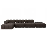 ECKSOFA modulares Sofa Lizur-L2 - 380x160x70 cm Braun Velours - Braun, Holzwerkstoff/Textil (380/160cm) - ALTDECOR