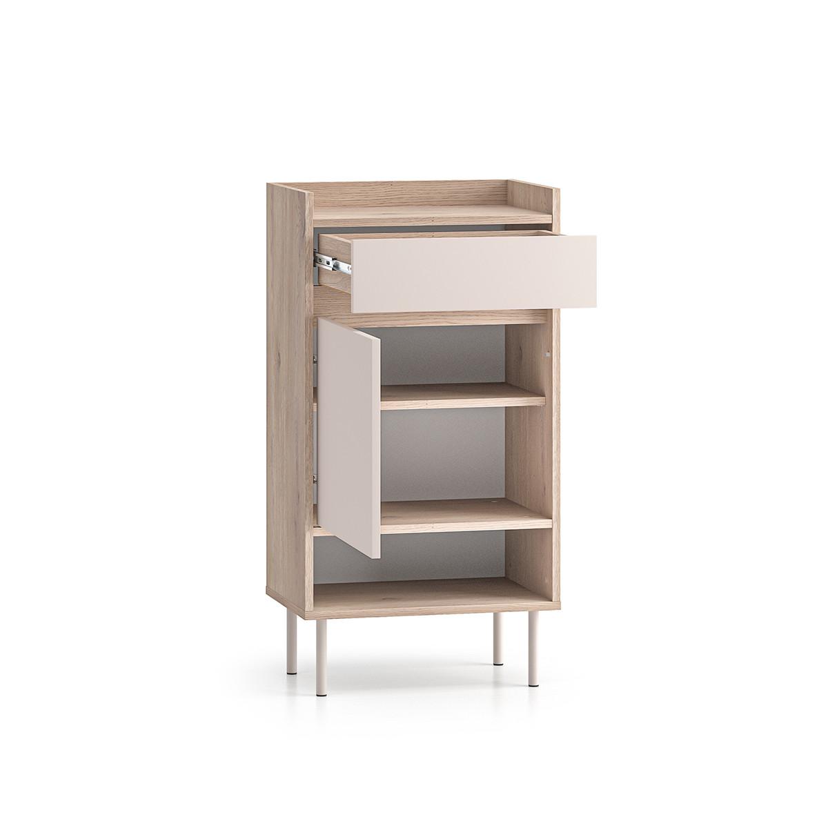 SCHUHMÖBEL Alos Kaschmir und Holz - Beige, Holzwerkstoff (50/95/34cm) - Petits-meubles