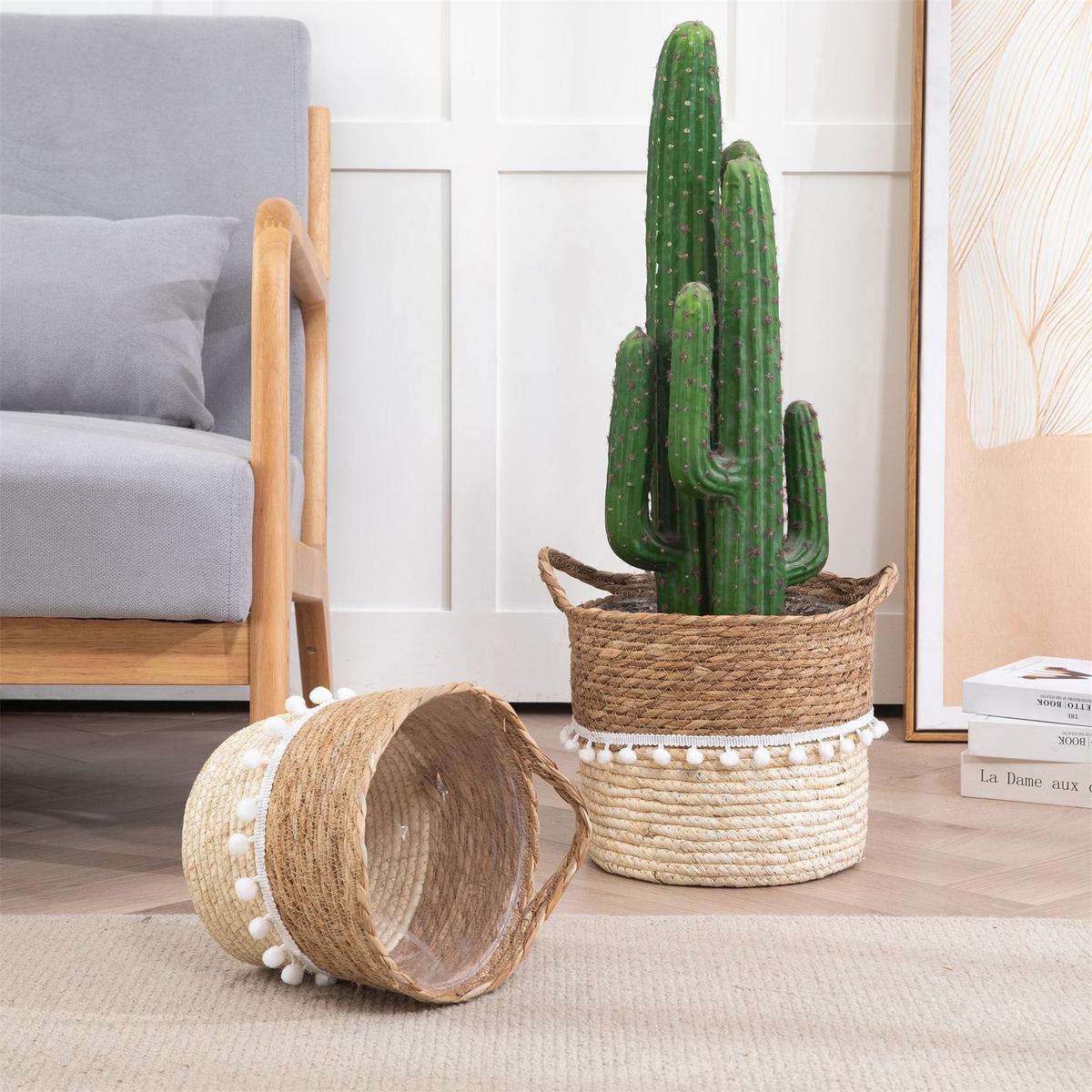 PFLANZENKÖRBE LINI natur, weiß - Naturfarben, Kunststoff (26/24cm) - IDIMEX