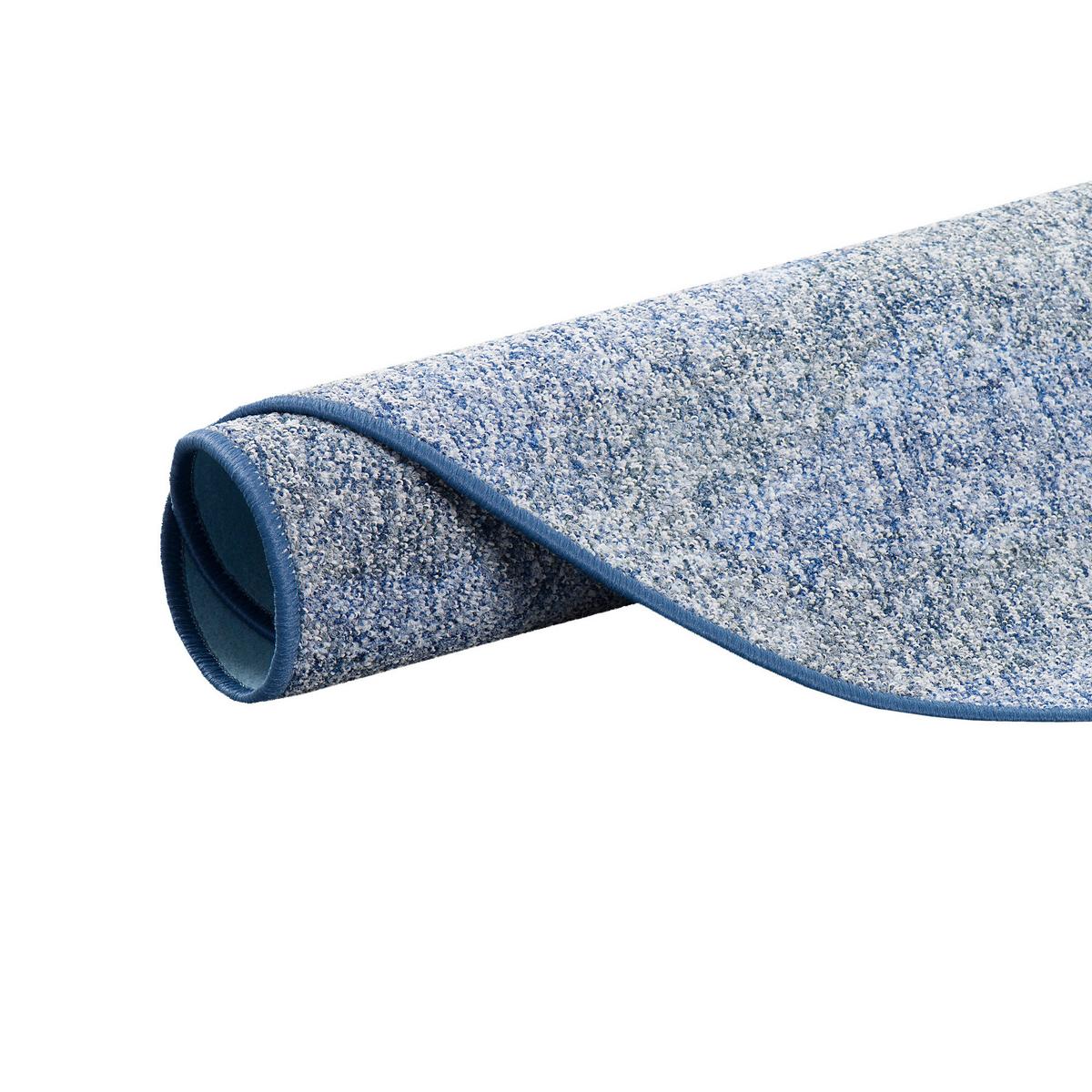 SCHLINGENTEPPICH MEMORY MELIERT RUND - Blau, Textil (100/100cm) - Snapstyle
