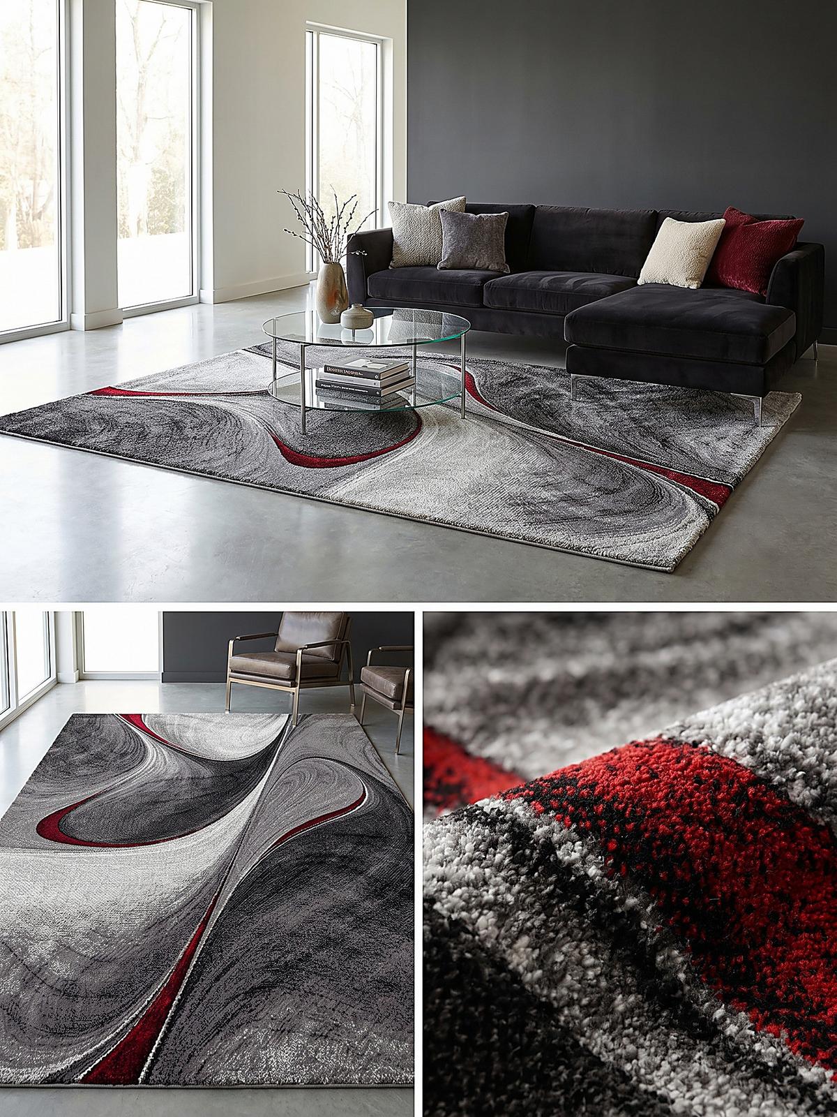 KURZFLORTEPPICH Abstrakt BIENO Polypropylen Rot 200 x 290 cm - Rot, Textil (200/290cm) - KADIMA DESIGN
