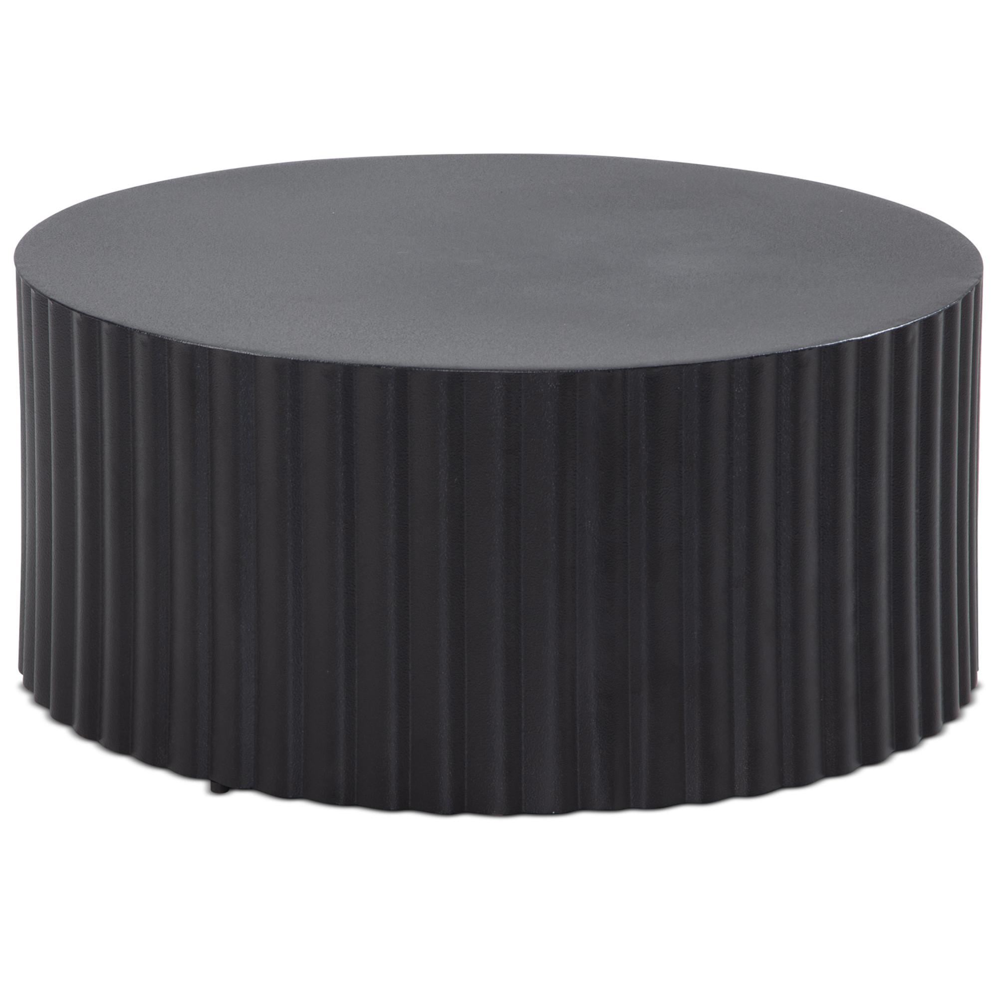 SOFATISCH Rund, Schwarz Metall, Wellenmuster, Maße 67x67x31 cm - Schwarz, Metall (67/67/31cm) - KADIMA DESIGN