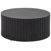 SOFATISCH Rund, Schwarz Metall, Wellenmuster, Maße 67x67x31 cm - Schwarz, Metall (67/67/31cm) - KADIMA DESIGN