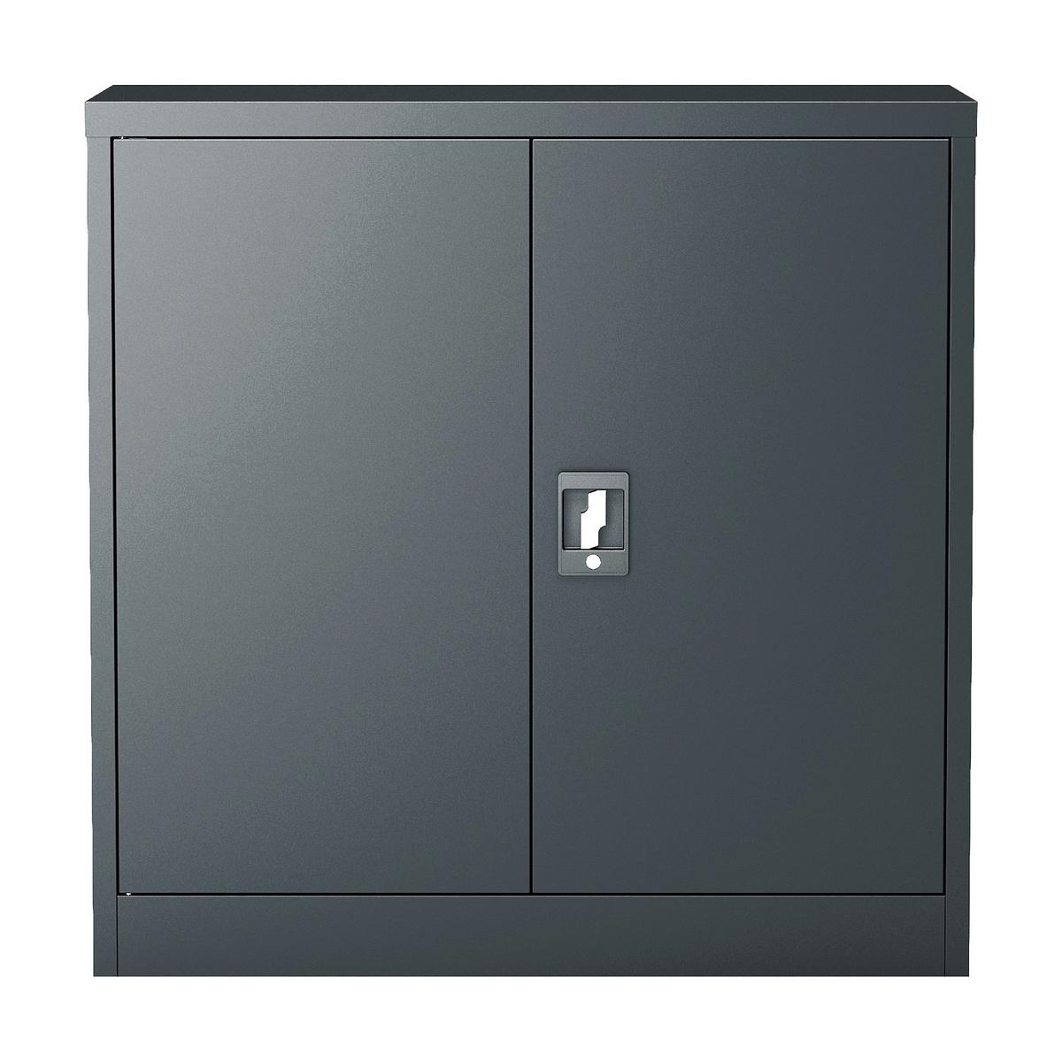 AKTENSCHRANK Molise - Dunkelgrau, Metall (90/90/40cm) - [en.casa]