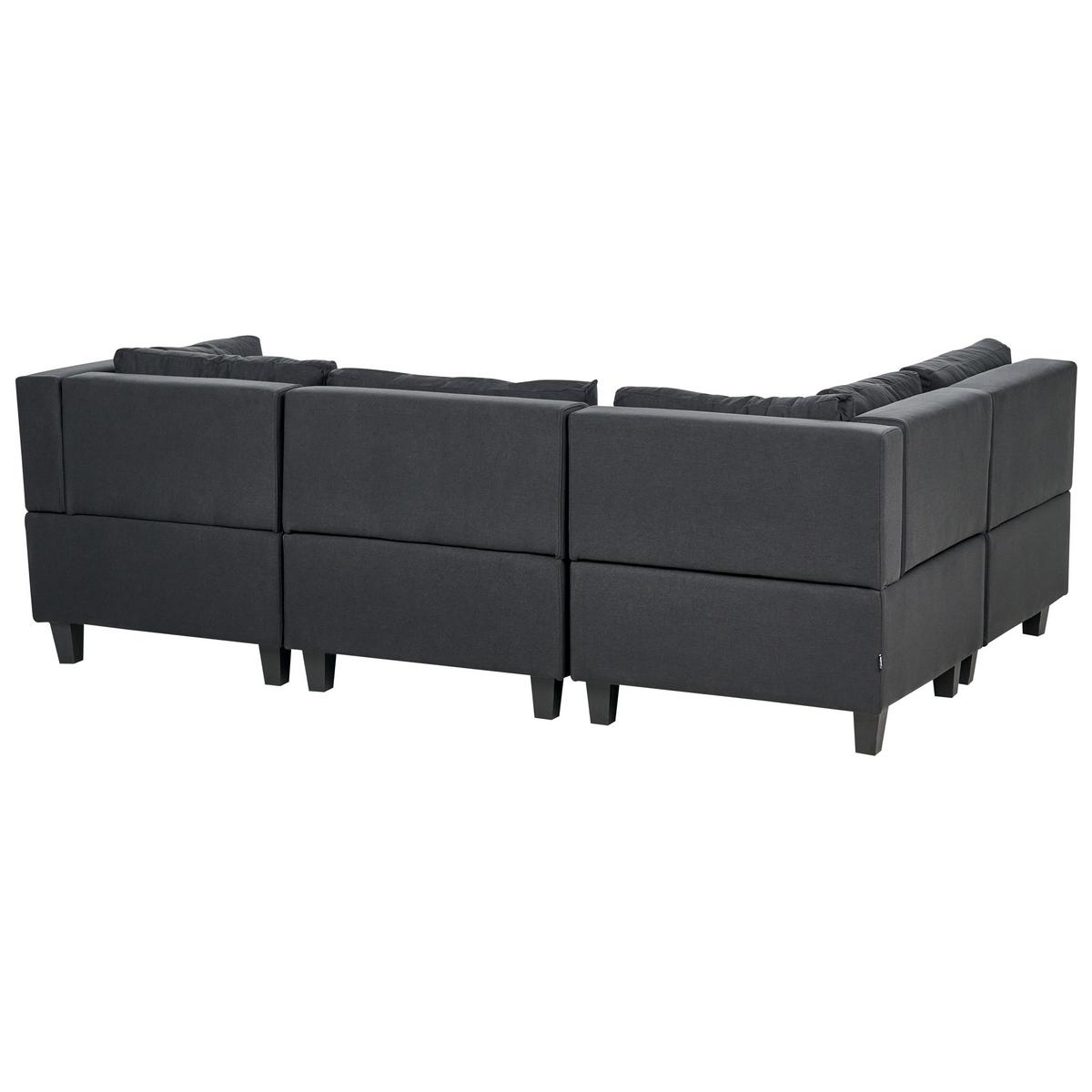 ECKSOFA Modul 4-Sitzer rechtsseitig Schwarz Stoff Unstad - Schwarz, Textil (228/152cm) - Beliani