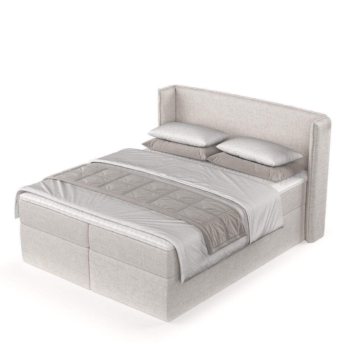 BOXBETT Viva 160/200 cm Hellbeige im Neve Stoff - Sandfarben/Schwarz, Holz/Holzwerkstoff (160/200cm) - AltaBeds