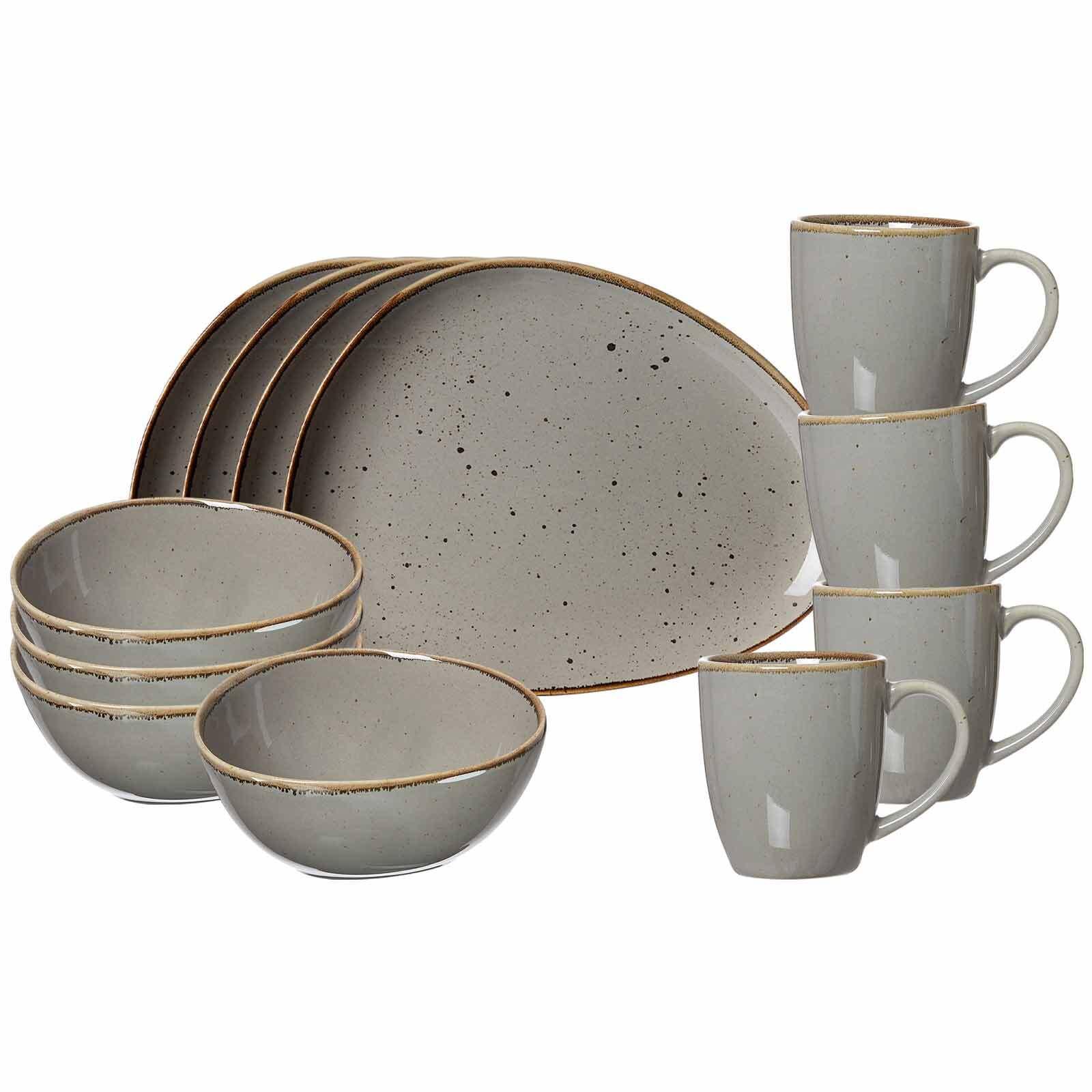 FRÜHSTÜCKSSET Taste taupe 12-tlg. - Taupe, Keramik (2/2/2cm) - Ritzenhoff Breker