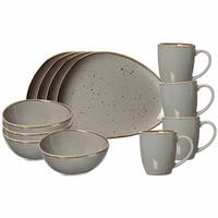 FRÜHSTÜCKSSET Taste taupe 12-tlg. - Taupe, Keramik (2/2/2cm) - Ritzenhoff Breker