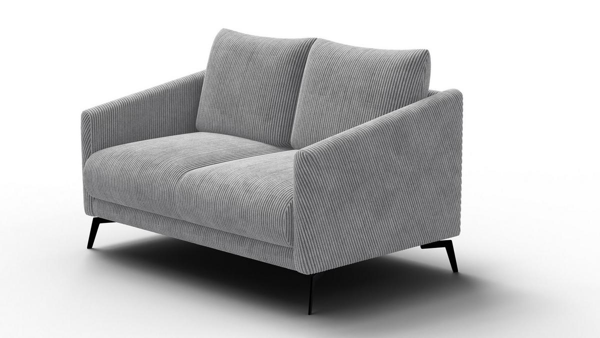 SOFA VILT 2-Sitzer, hellgrau - Hellgrau/Schwarz, Holzwerkstoff/Textil (142/89/94cm) - Wozimo