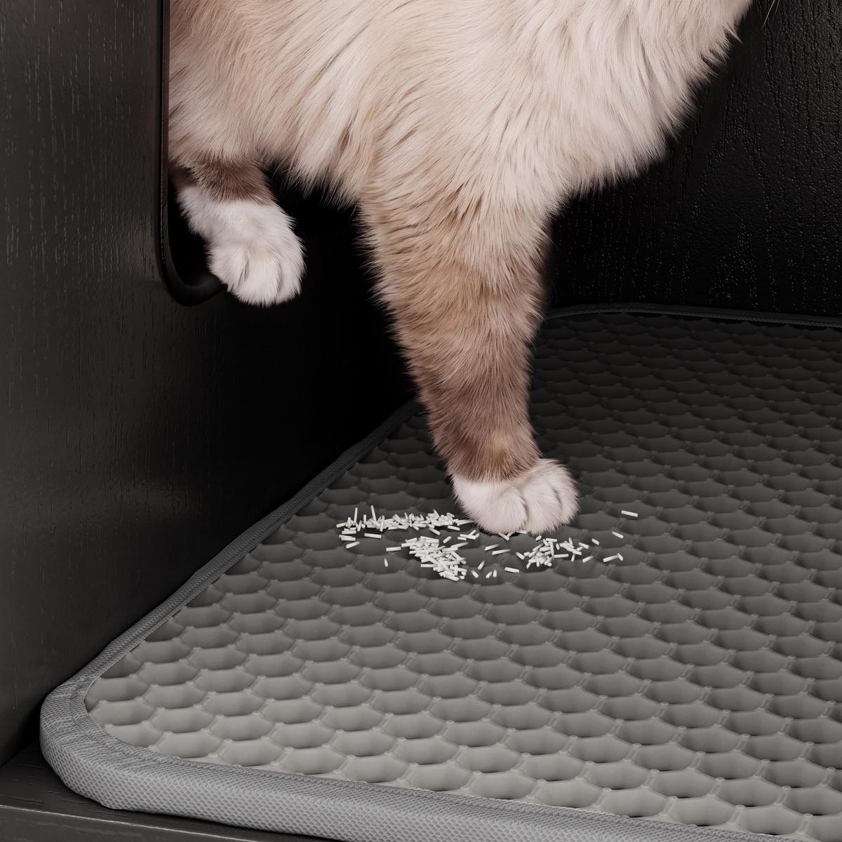 KATZENKLO-SCHRANK mit Aufbewahrung und integrierter Katzentoilette HAT08-E-SCH - Ahornfarben/Schwarz, Kunststoff/Fell (45/75/85cm) - SoBuy