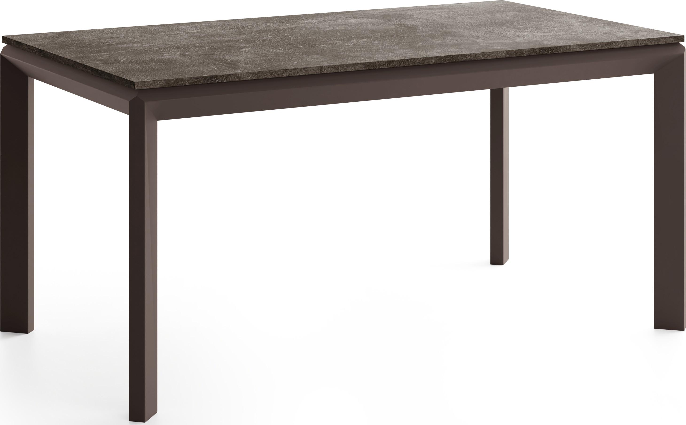 ESSTISCH Elan rechteckig ausziehbar verlängerbar mit Braunen Metallbeinen, Beton Dunkelgrau 180-270/90/76 cm - Dunkelgrau/Braun, Holzwerkstoff/Metall (90/270/76cm) - WFL GROUP