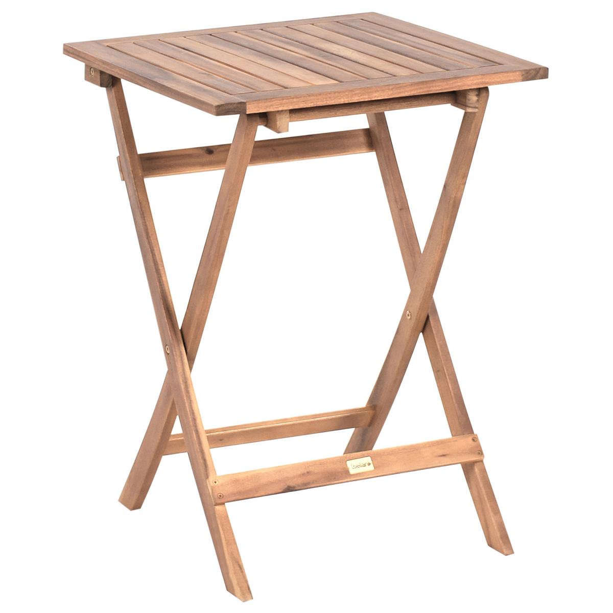 BISTRO-SET Akazienholz Braun/Schwarz Coniolo - Braun, Holz - Beliani